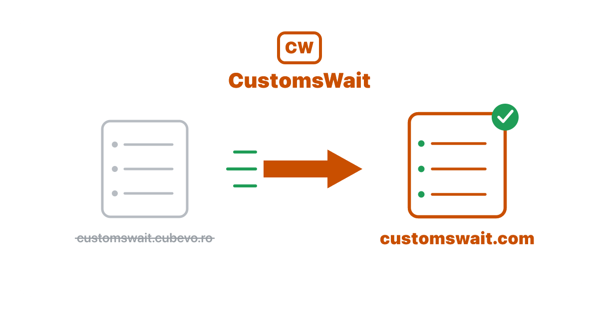 CustomsWait moving from customswait.cubevo.ro to customswait.com on a new, faster server